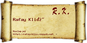 Rafay Klió névjegykártya